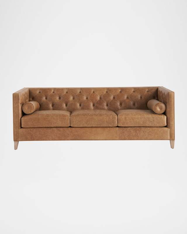 Wenston Leather Sofa, 89.5"